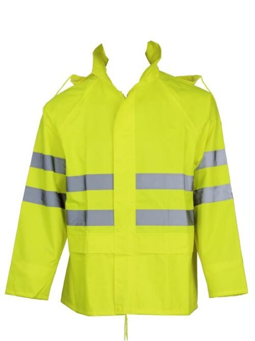 Αδιάβροχο Σακάκι Κίτρινο φλούο με ανακλαστικές ταινίες