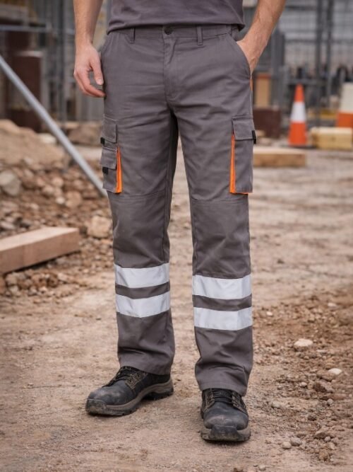 Παντελόνι εργασίας με δύο ανακλαστικές ταινίες