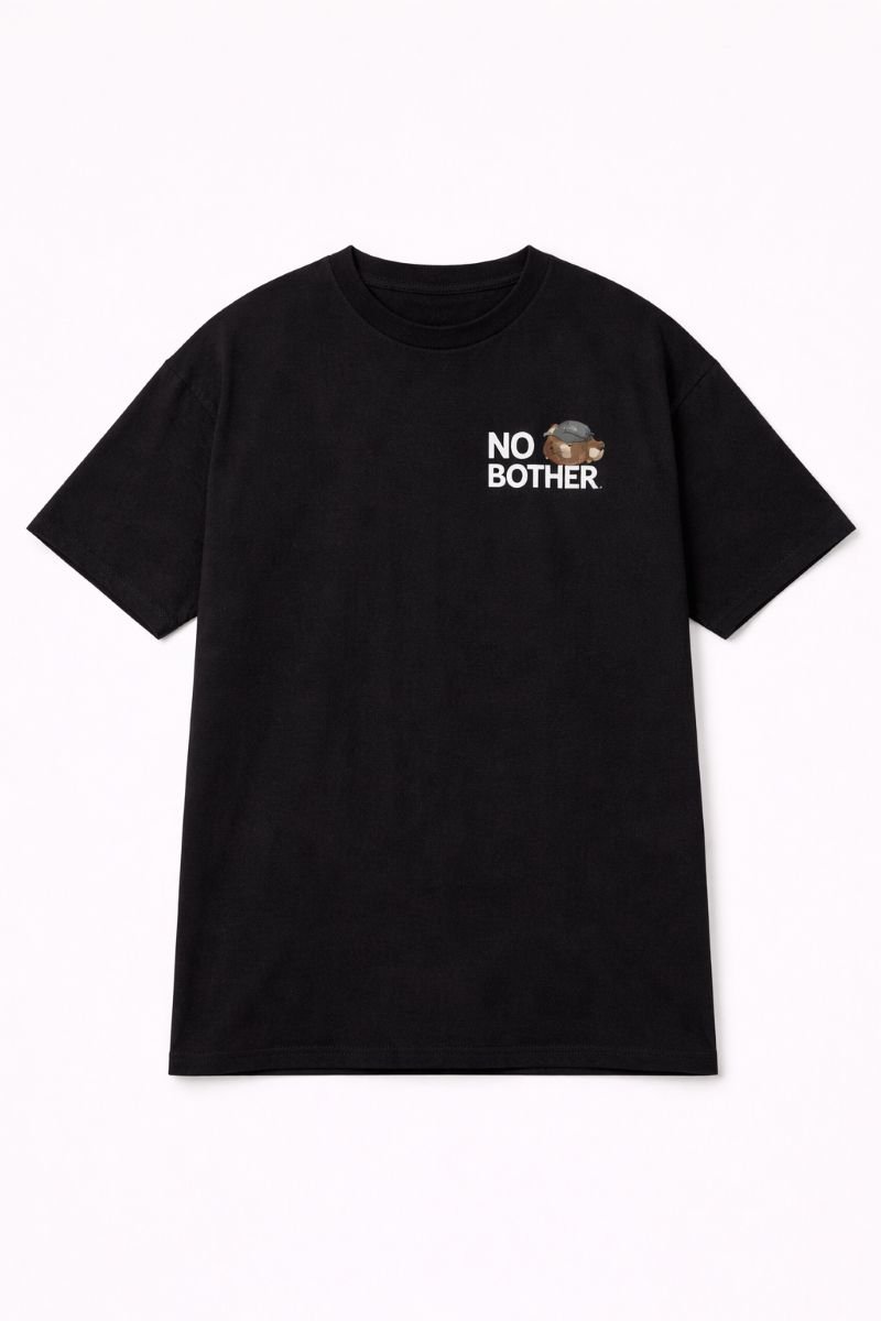 Oversize T-Shirt Μαύρο NO BOTHER - Image 3