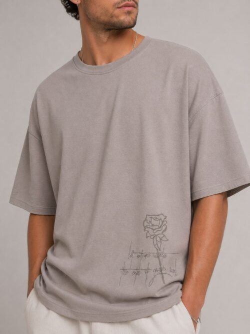 Oversize T-Shirt Ανδρικό με Print Πλάτης