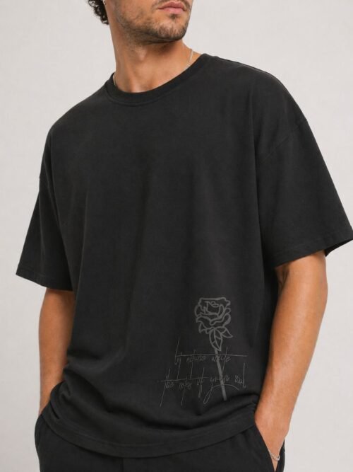 Oversize T-Shirt Ανδρικό με Print Πλάτης
