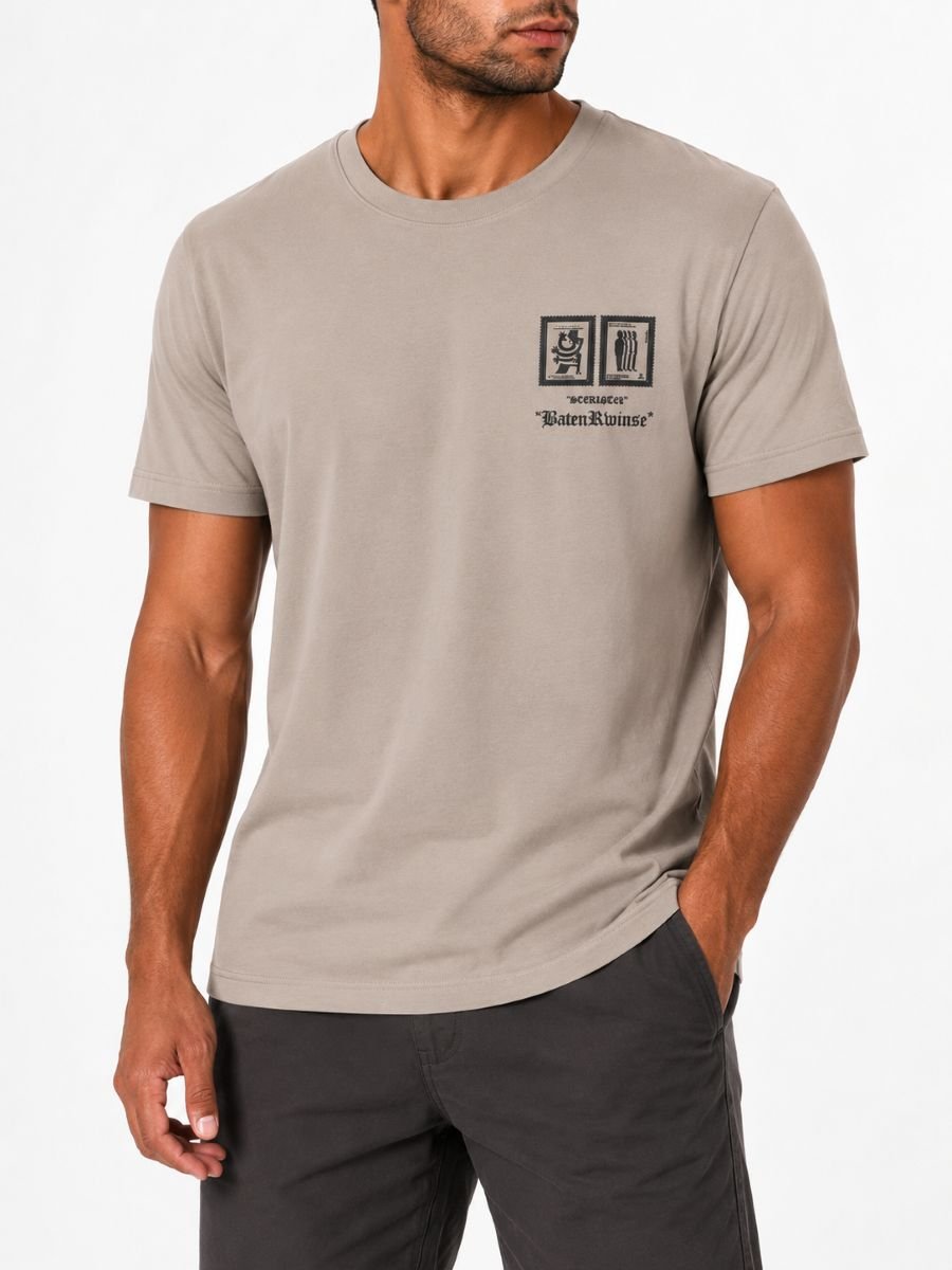 Ανδρικό T-Shirt με Print Στήθους & Πλάτης - Image 7