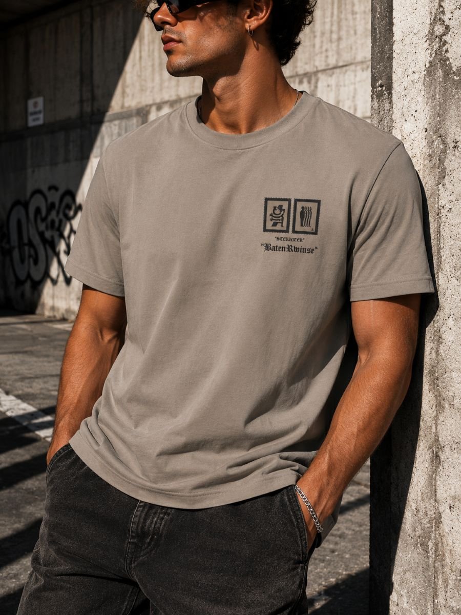 Ανδρικό T-Shirt με Print Στήθους & Πλάτης - Image 9