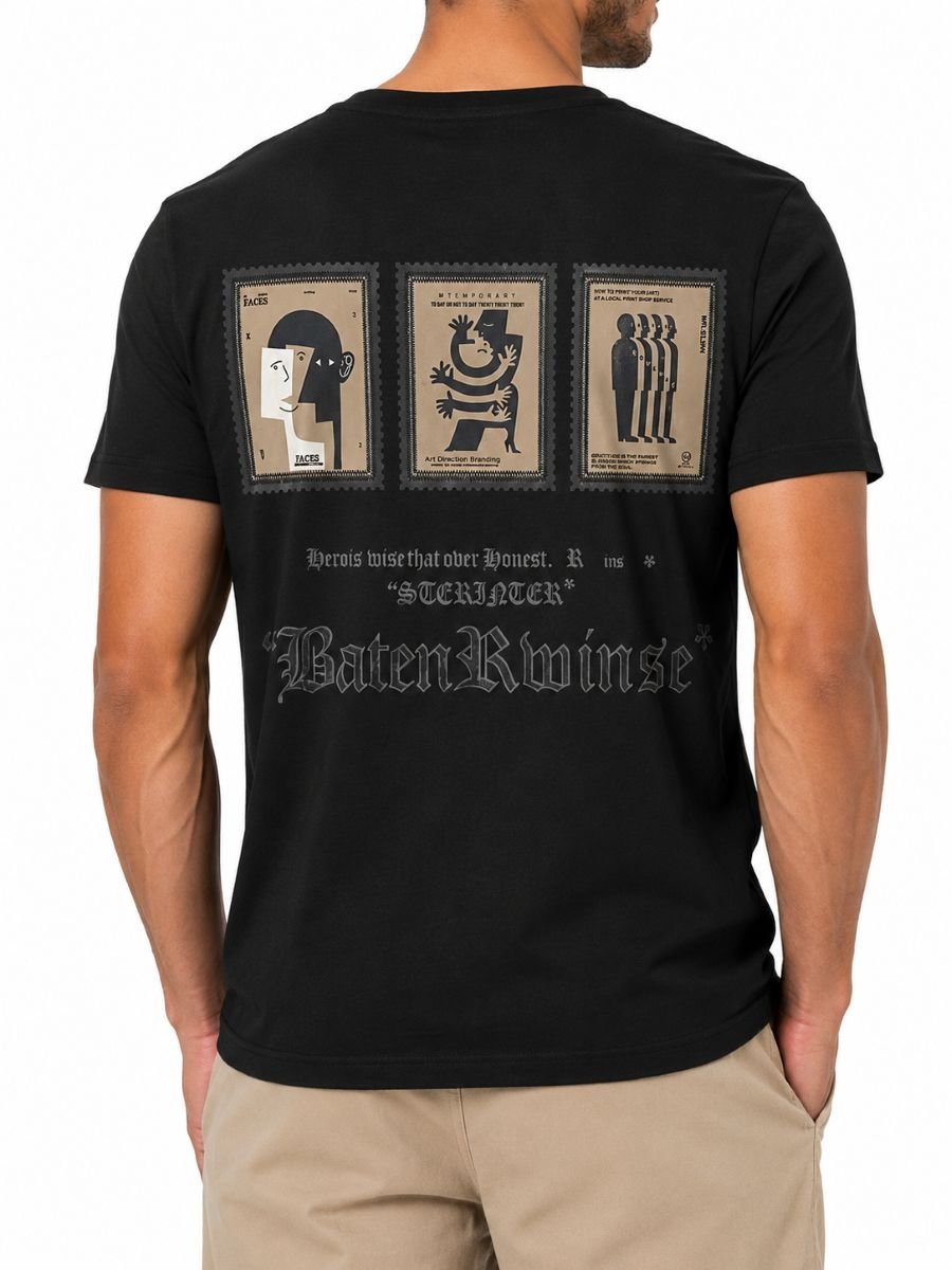 Ανδρικό T-Shirt με Print Στήθους & Πλάτης - Image 10