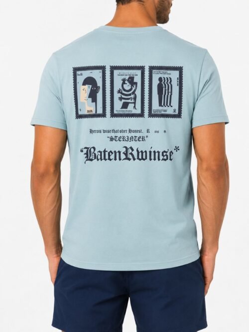 Ανδρικό T-Shirt με Print Στήθους & Πλάτης