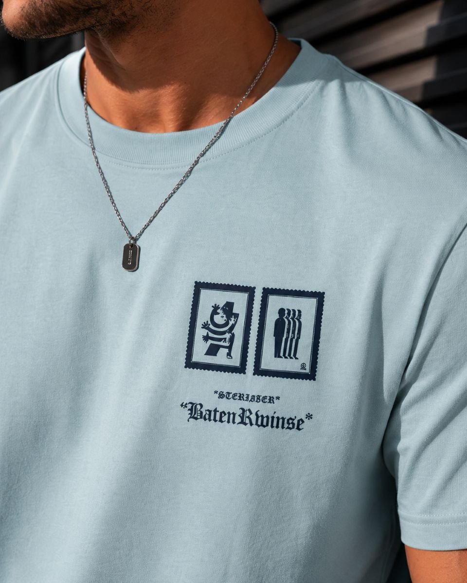 Ανδρικό T-Shirt με Print Στήθους & Πλάτης - Image 3