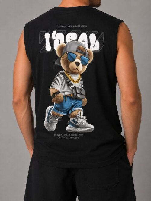 Ανδρική Αμάνικη Μπλούζα με Print Teddy Bear